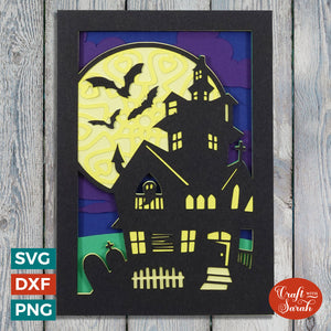 Haunted House Greetings Card | Layered Halloween Papercraft
