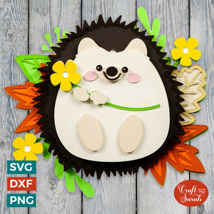 Hedgehog SVG File | Layered Spring Hedgehog Cutting File