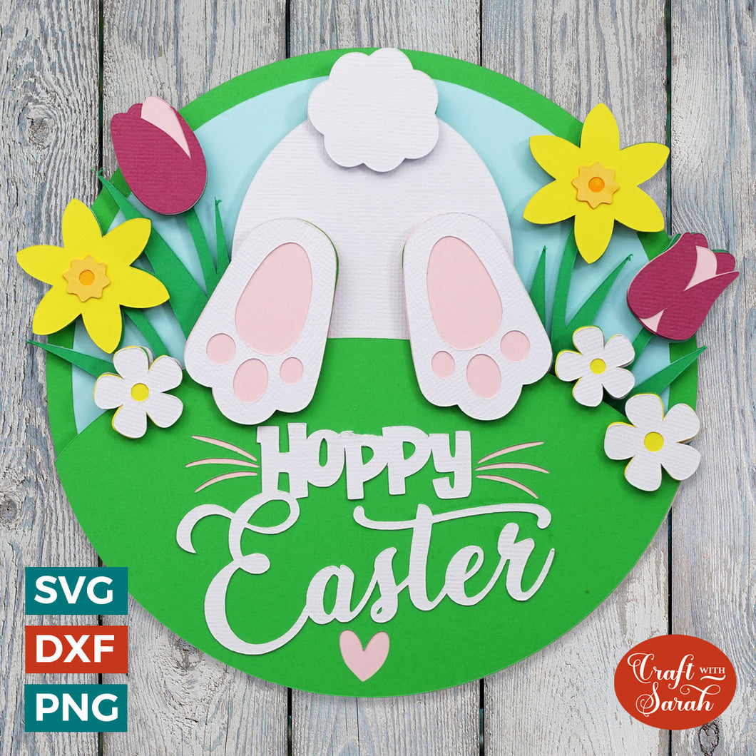 Hoppy Easter SVG | 3D Easter Bunny SVG