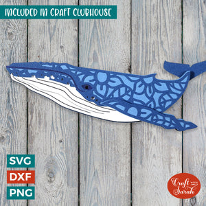 Whale SVG | 3D Layered Humpback Whale Sea Animal