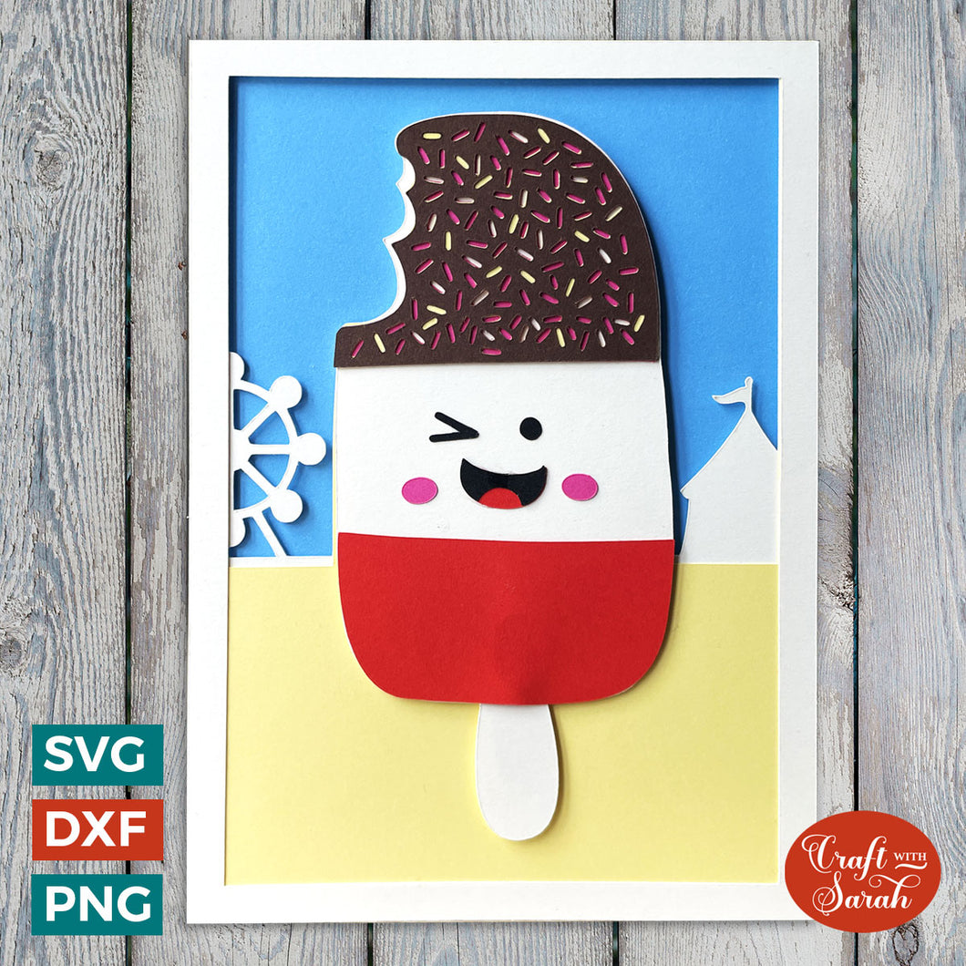 Ice Lolly Greetings Card Cutting File for Summer