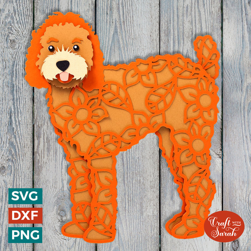 Irish Doodle SVG | Layered Fluffy Doodle Dog Cutting File