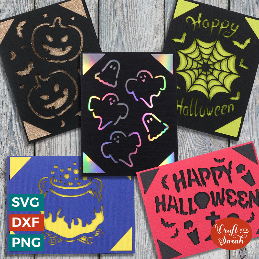 Halloween Greetings Cards | 5 Halloween Cricut Joy Insert Cards