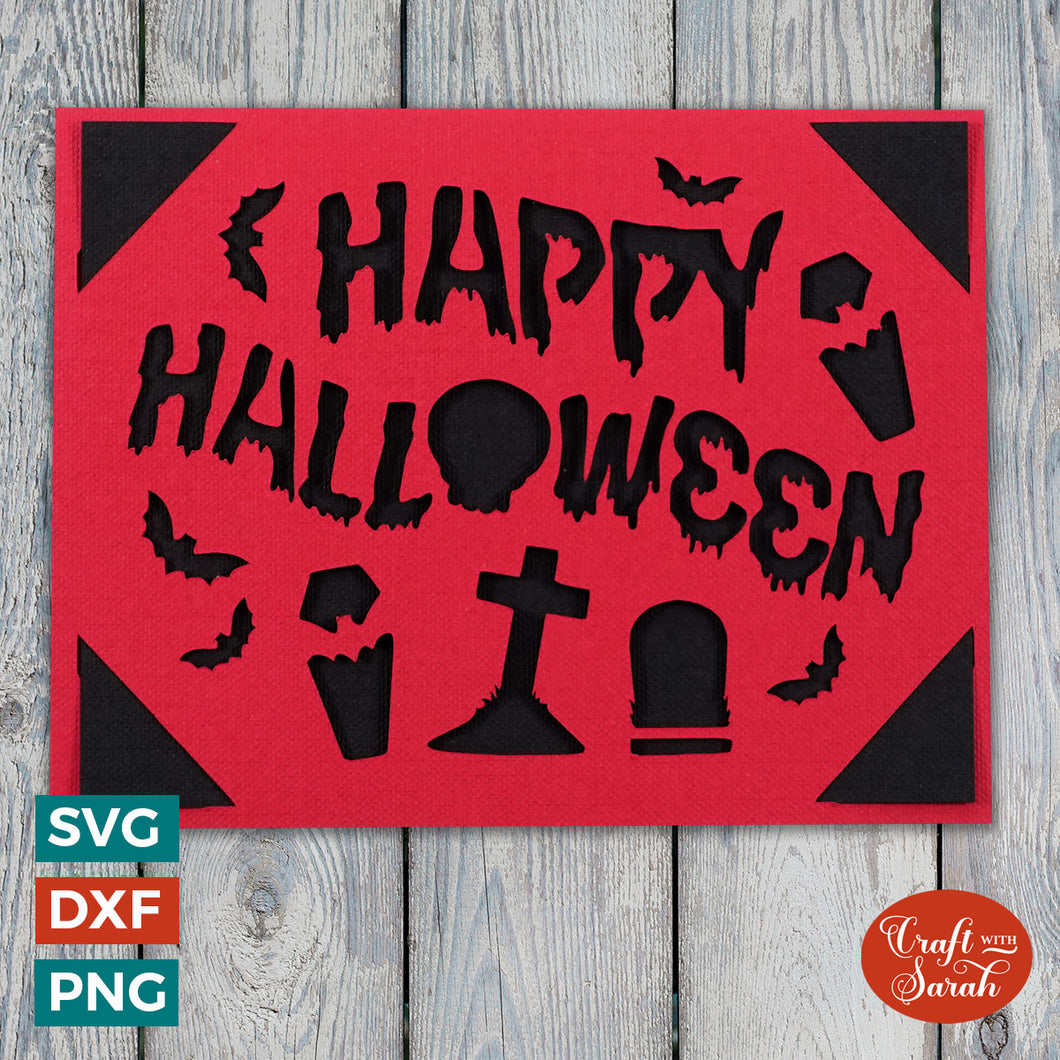 Happy Halloween Greetings Card | Halloween Cricut Joy Insert Card