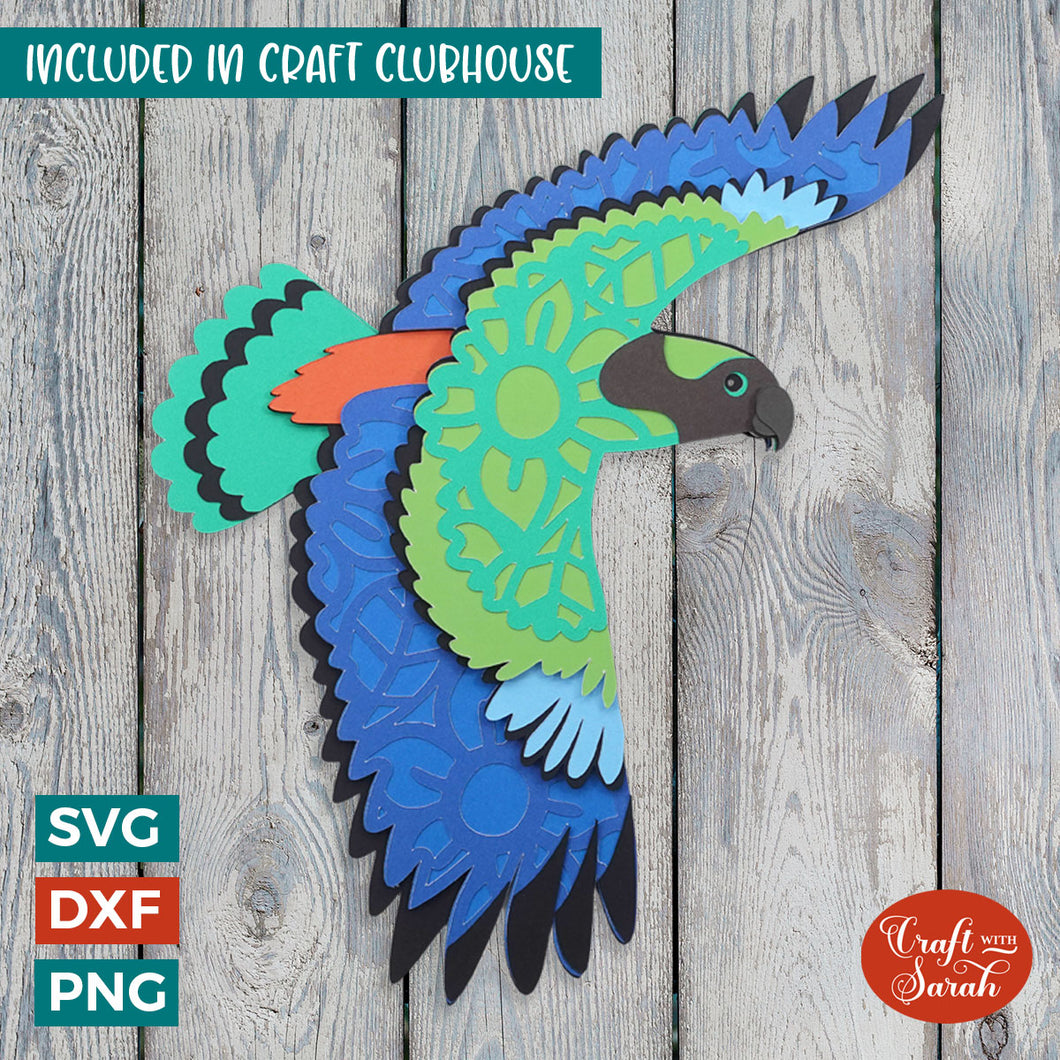 Kea Alpine Parrot SVG | Layered Kea Alpine Parrot Cutting File