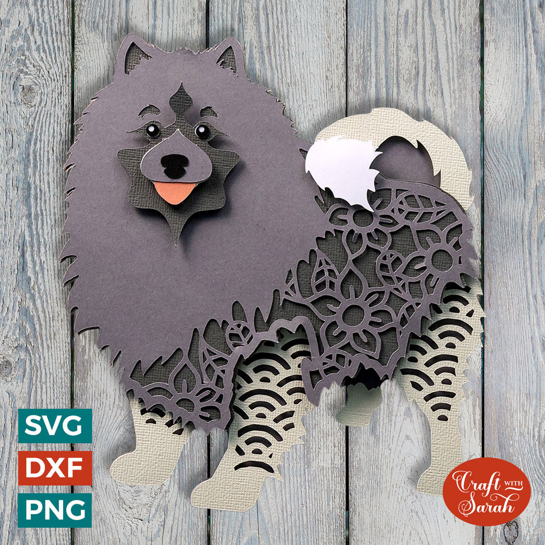 Keeshond SVG | Layered Keeshond Spitz Dog Cutting File