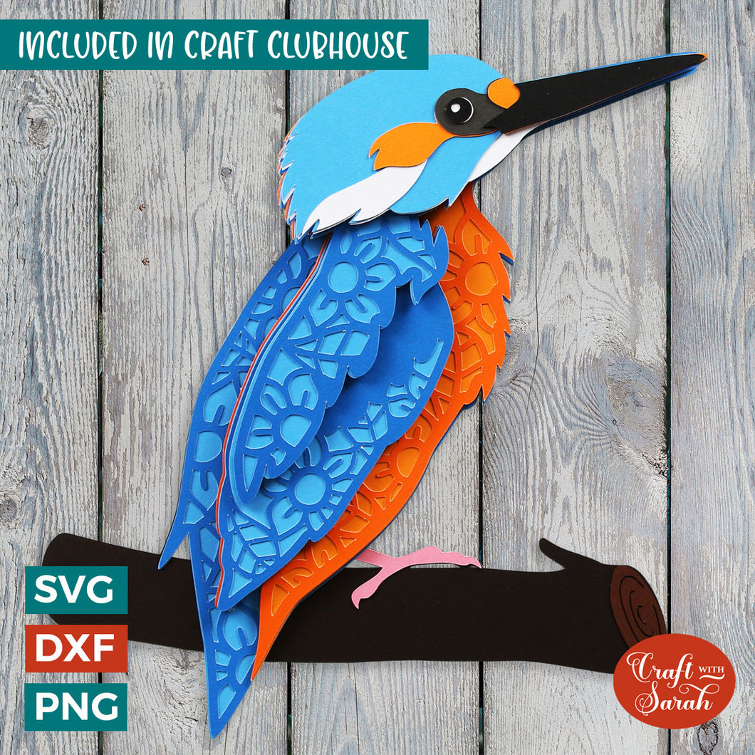 Kingfisher SVG | Layered Kingfisher Bird Cutting File