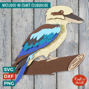 Kookaburra SVG | 3D Layered Australian Kookaburra Bird