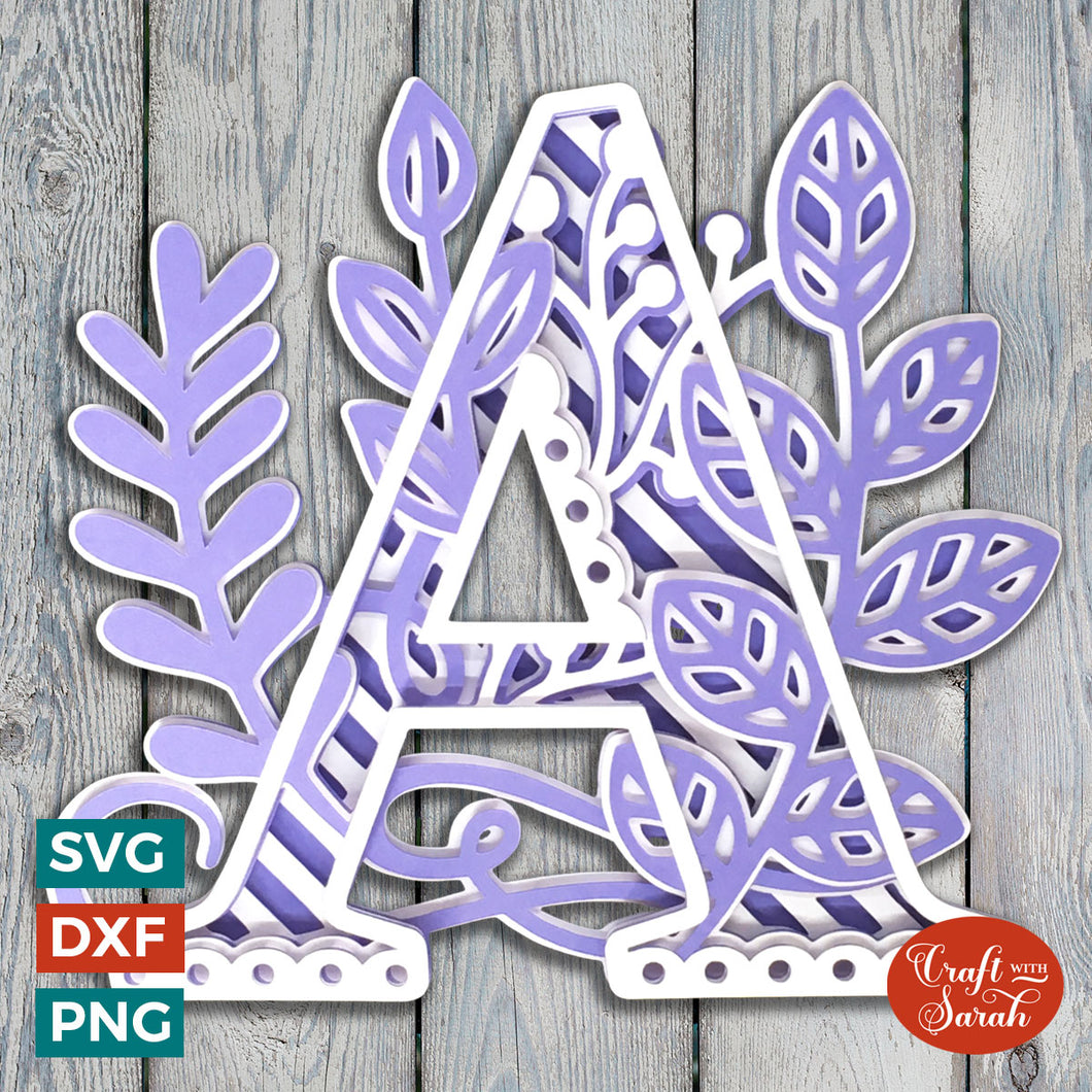 Letter A Layered SVG | 3D 'A' Letter Cutting File