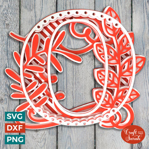 Letter O Layered SVG | 3D 'O' Letter Cutting File