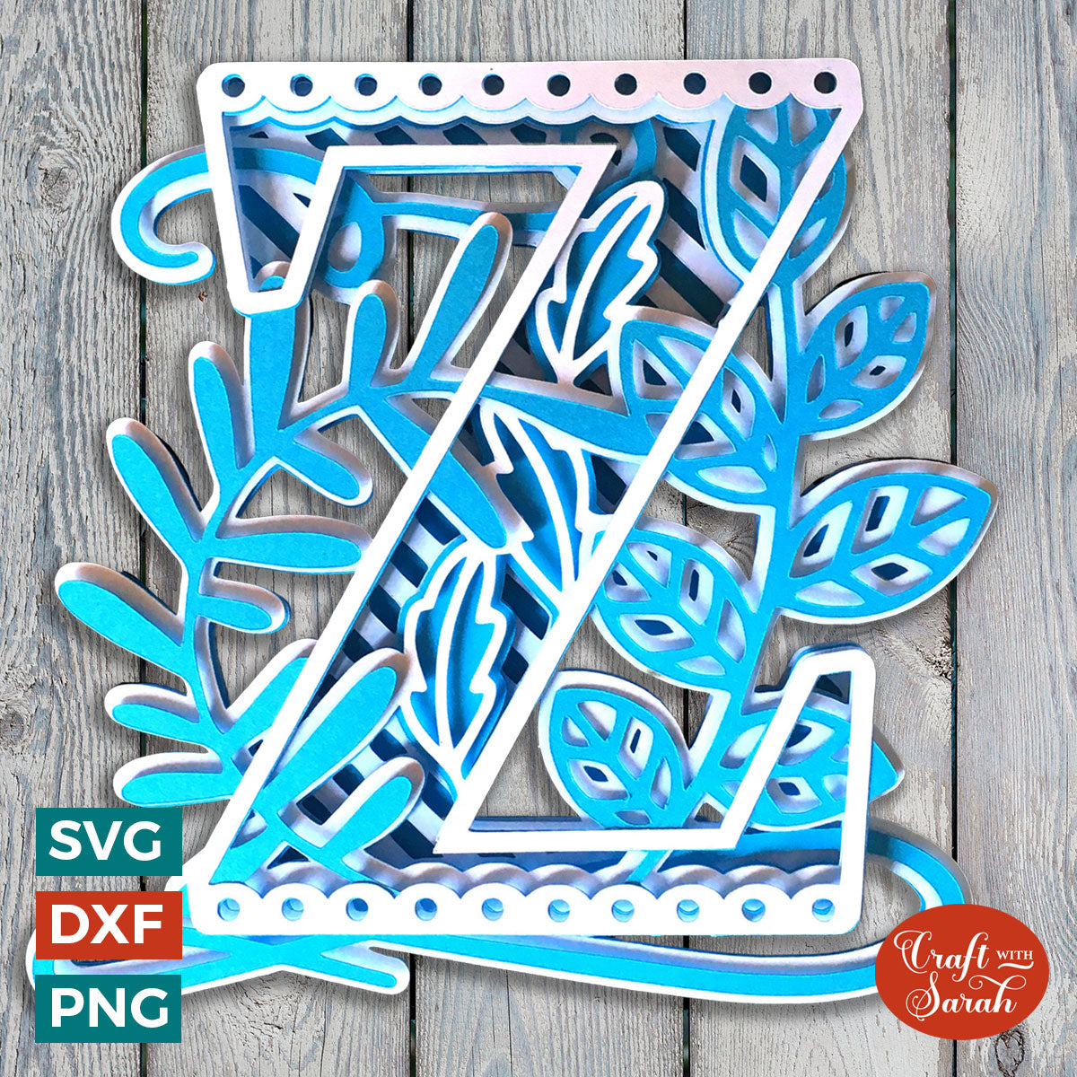 Letter Z Layered SVG | 3D 'Z' Letter Cutting File – Craft with Sarah