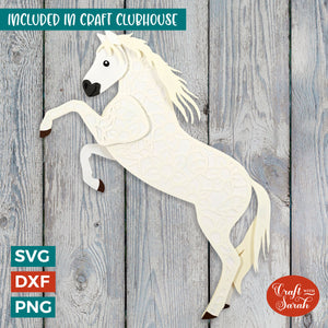 Lipizzaner Horse SVG | 3D Layered Lipizzan Horse Cutting File