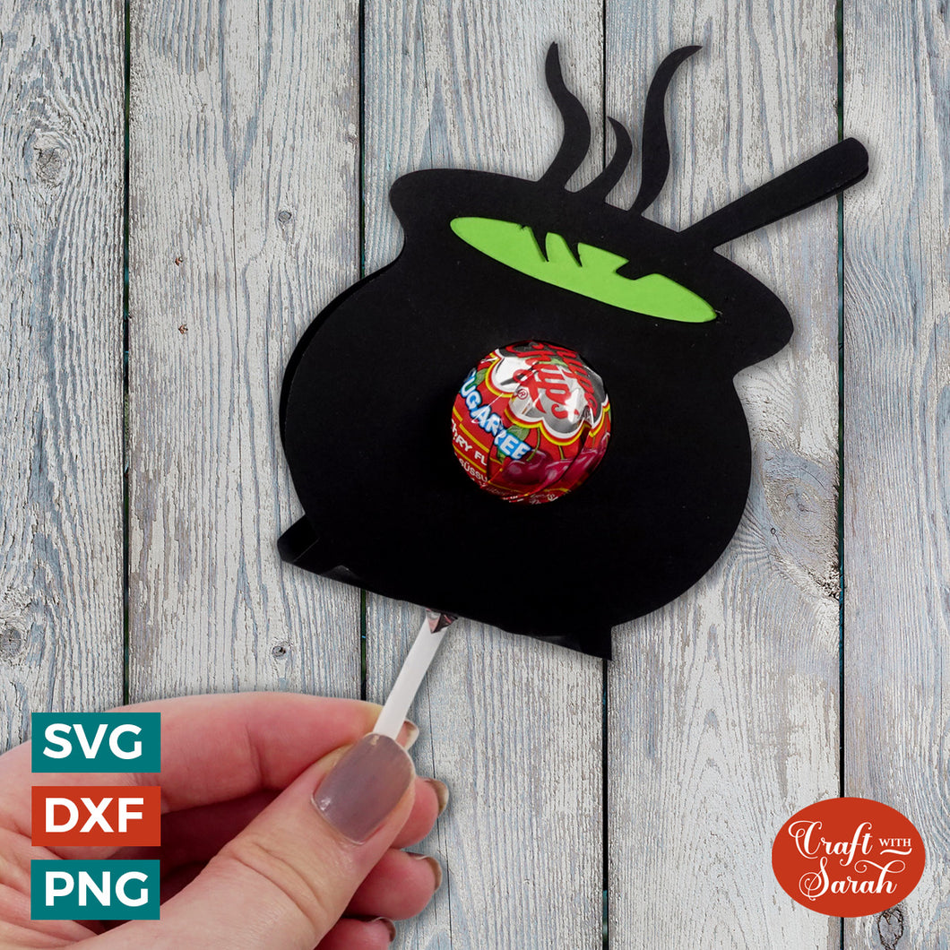 Witch Cauldron Lollipop Holder SVG | Halloween Lollipop Holder