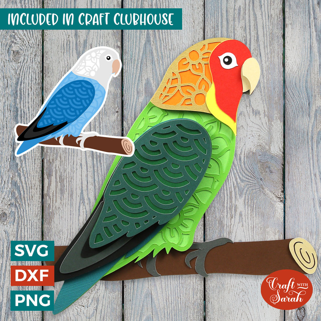 Lovebird SVG | Layered 3D Love Birds Cutting File