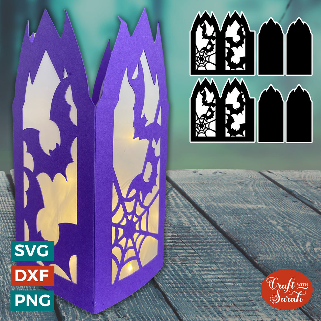 Halloween Bats Luminary SVG | Halloween Lantern Cut File