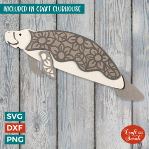 Manatee SVG | 3D Layered Manatee Sea Animal SVG