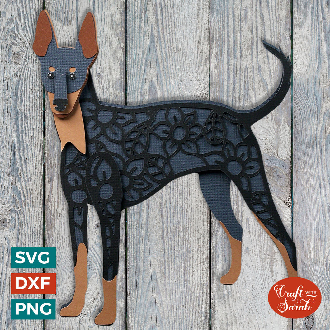 Manchester Terrier SVG | Layered Manchester Terrier Dog Cutting File