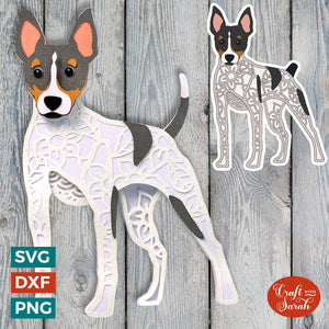 Toy Fox Terrier SVG | Layered Mini Fox Terrier Dog Cutting File