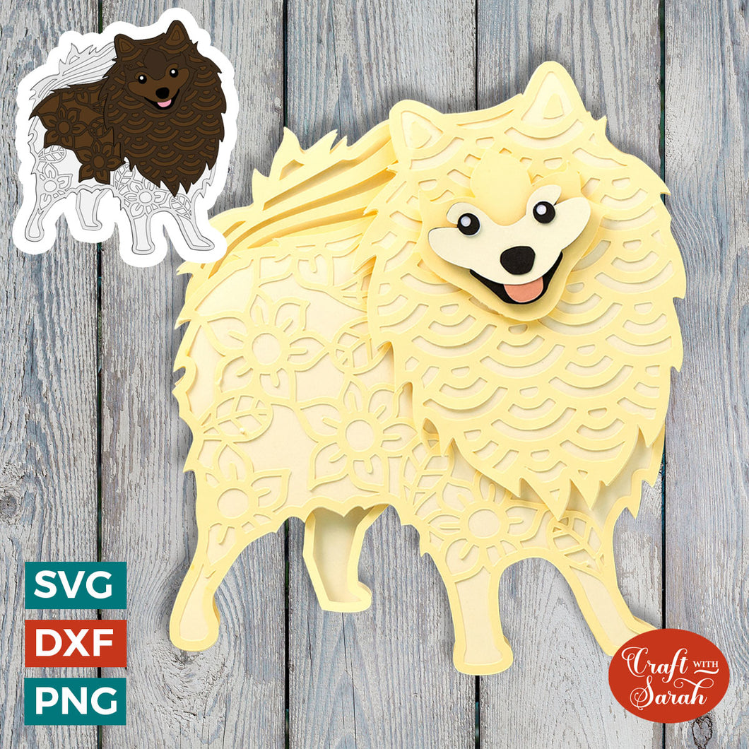 German Spitz SVG | Layered Miniature Spitz Dog Cutting File