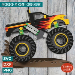Monster Truck SVG File | Layered Monster Truck Cutting File