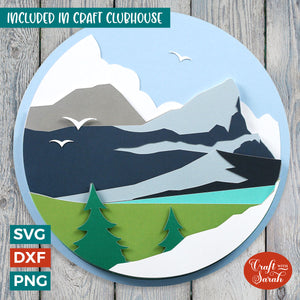 Mountains SVG | Layered Wild Mountains Cutting File