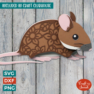 Mouse SVG | Layered Pet Mouse Cutting File