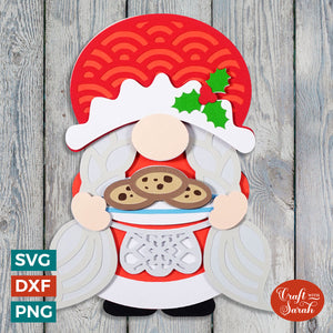 Mrs Claus Gnome SVG | Layered Female Christmas Gnome SVG