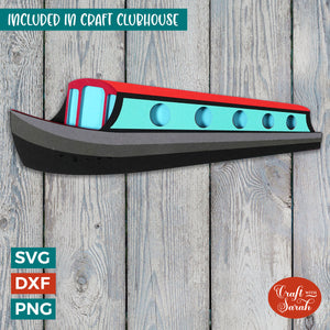 Narrow Boat SVG | Layered Narrow Boat Cutting File