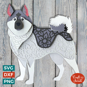 Norwegian Elkhound SVG | Layered Northern Spitz Cutting File