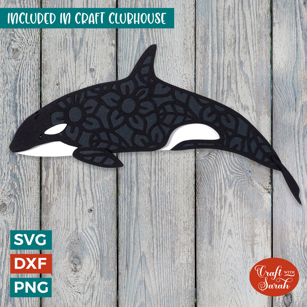 Orca SVG | 3D Layered Killer Whale Sea Animal SVG