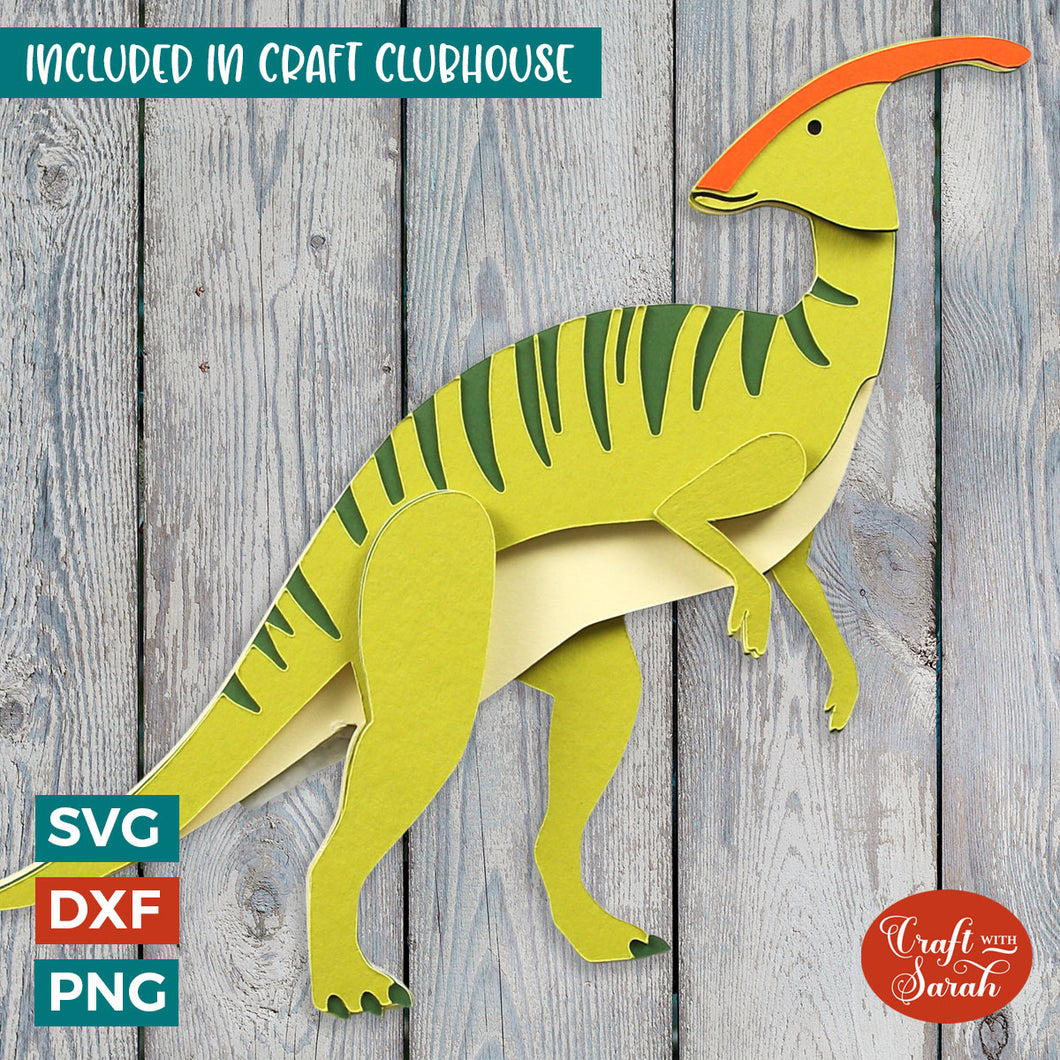 Parasaurolophus SVG | Layered Parasaurolophus Dinosaur Cutting File