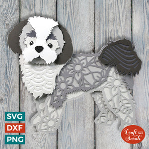 Peekapoo SVG | Layered Pekingese x Poodle Cutting File