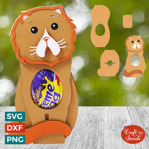 Persian Cat Egg Holder SVG | Easter Persian Cat Chocolate Egg Holder