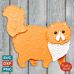 Persian Cat Layered SVG | Layered Persian Cat Cutting File