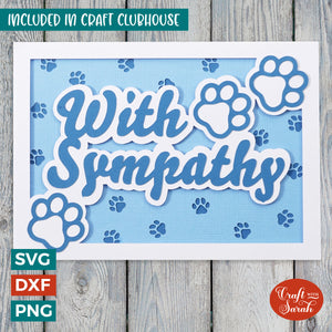 Pet Paws Sympathy Card | Pet Paws Card SVG