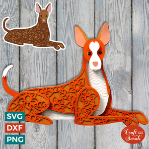 Podenco SVG | Layered Pharaoh Hound Cutting File