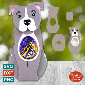 Pitbull Egg Holder SVG | Easter Pitbull Chocolate Egg Holder