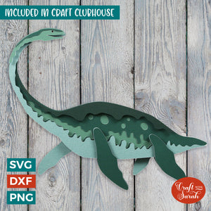Plesiosaur SVG | Layered Plesiosaur Dinosaur Cutting File