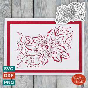 Poinsettia Flower Card | "Cut & Fold" Greetings Card 19