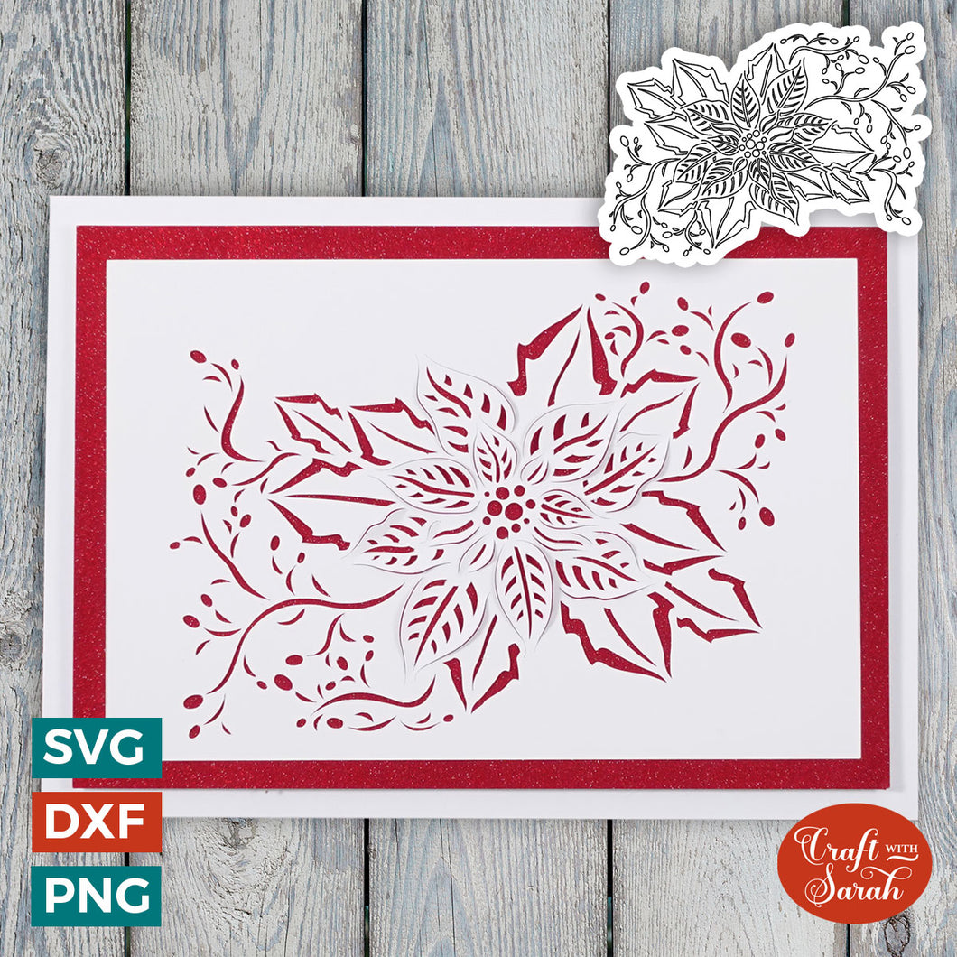 Poinsettia Flower Card | 