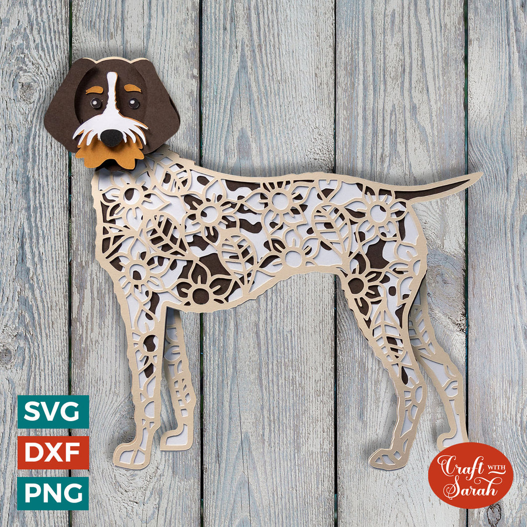 Pointer Dog SVG | Layered Wire Haired Pointer Cutting File