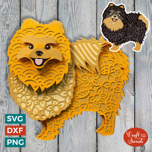 Pomeranian SVG | Layered Pomeranian Dog Cutting File