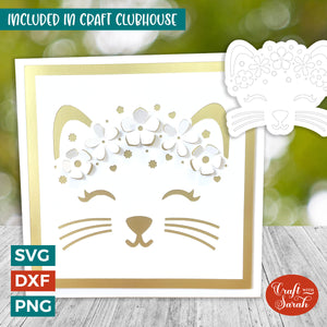 Popout Cat Crown Card | "Cut & Fold" Greetings Card