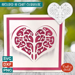 Filigree Heart Card | "Cut & Fold" Greetings Card 6
