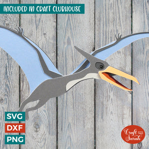 Pterodactyl SVG | Layered Pterodactyl Dinosaur Cutting File
