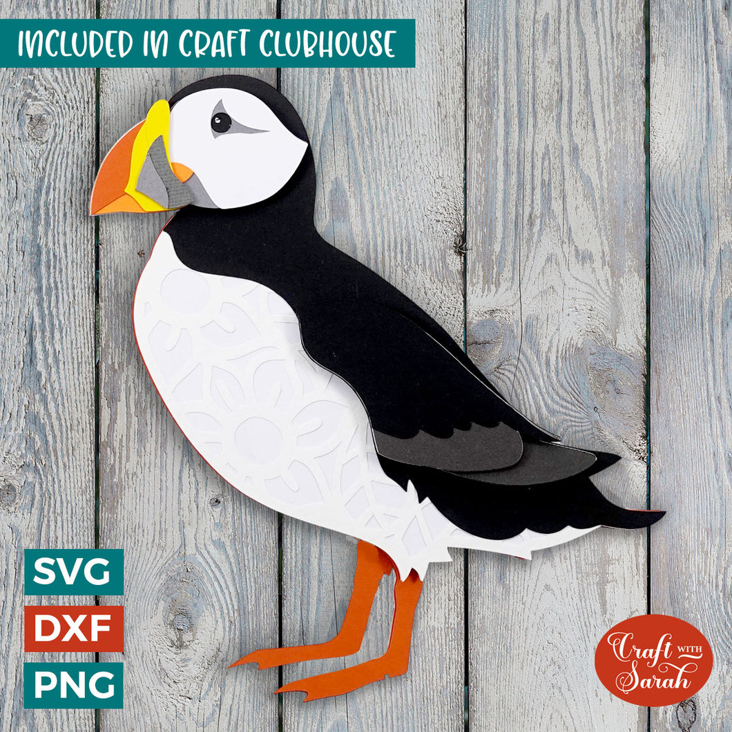 Puffin SVG | Layered Puffin Cutting File