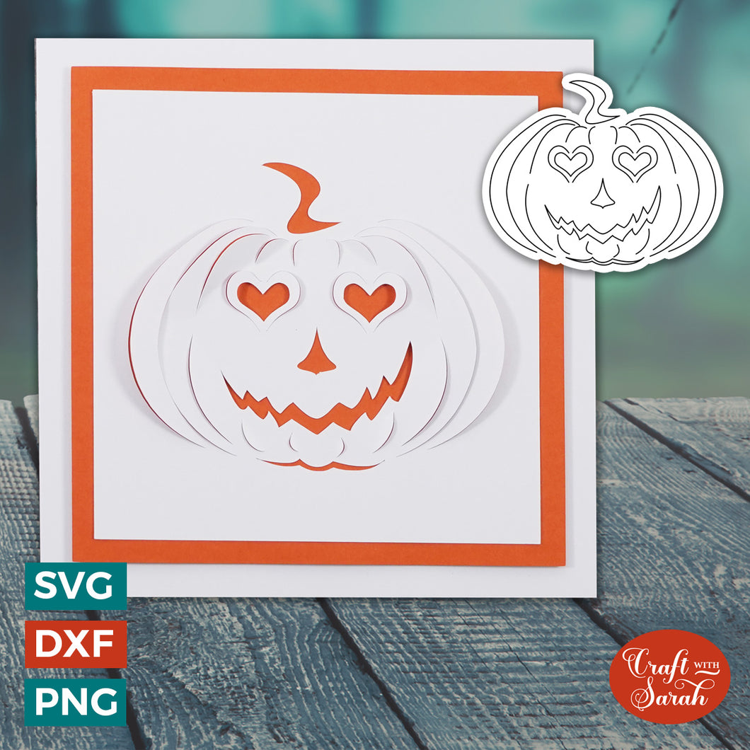Popout Halloween Pumpkin Card SVG | Jack O Lantern Cut & Fold Card 1