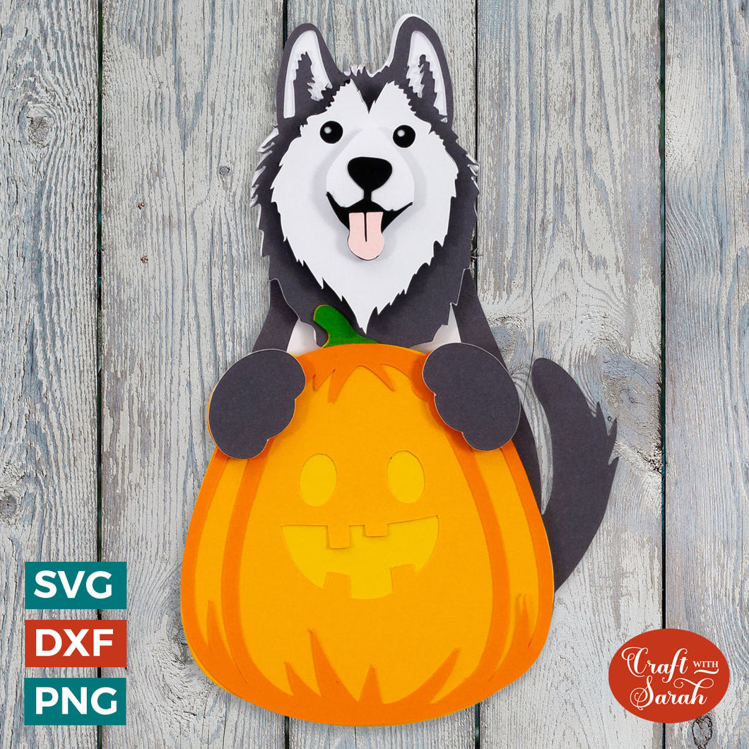 Alaskan Malamute Pumpkin SVG | Husky Pumpkin for Halloween