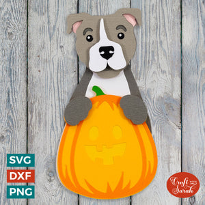 Pitbull Pumpkin SVG | Pittie or Staffie Dog Pumpkin for Halloween
