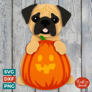 Pug Pumpkin SVG | Pug Dog Pumpkin for Halloween